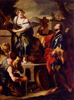 弗朗西斯科 索利梅納 Rebecca And Eliezer At The Well 弗朗西斯科 索利梅納 Rebecca And Eliezer At The Well